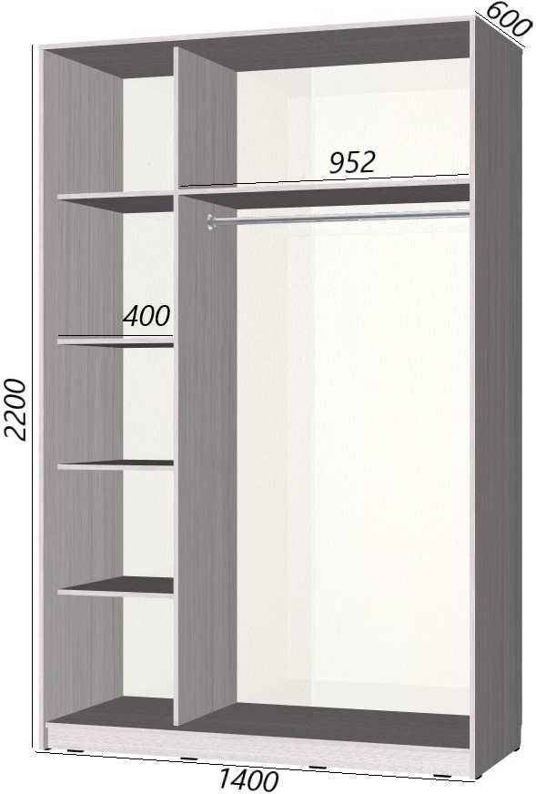 Dvukhdvernye shkafy kupe 39002