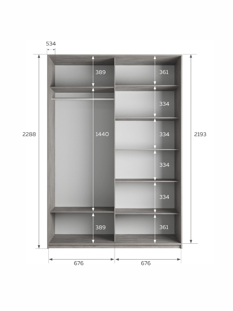 Шкаф купе Prime Бетон (shkaf kupe prime beton)