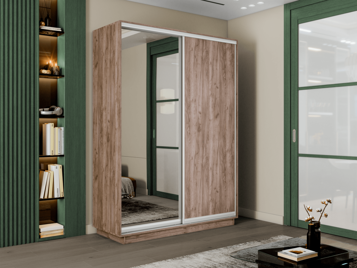 42763 ekspress x dvernyij medium zerkalo ldsp kraft tabachnyij min